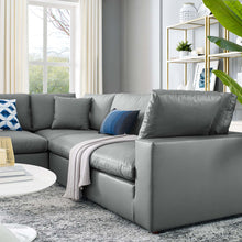 Load image into Gallery viewer, Commix 5-Piece Down Filled Overstuffed Vegan Leather Sectional Sofa by Modway