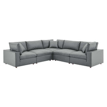 Load image into Gallery viewer, Commix 5-Piece Down Filled Overstuffed Vegan Leather Sectional Sofa by Modway