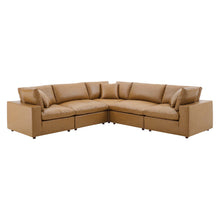 Load image into Gallery viewer, Commix 5-Piece Down Filled Overstuffed Vegan Leather Sectional Sofa by Modway