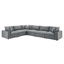 Load image into Gallery viewer, Commix 6-Piece Down Filled Overstuffed Vegan Leather Sectional Sofa by Modway