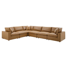 Load image into Gallery viewer, Commix 6-Piece Down Filled Overstuffed Vegan Leather Sectional Sofa by Modway