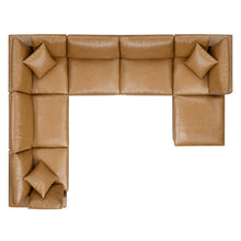 Load image into Gallery viewer, Commix 7-Piece Down Filled Overstuffed Vegan Leather Sectional Sofa by Modway