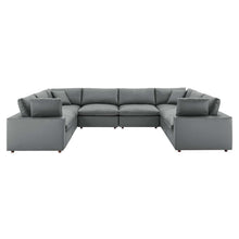 Load image into Gallery viewer, Commix 8-Piece Down Filled Overstuffed Vegan Leather Sectional Sofa by Modway