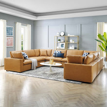 Load image into Gallery viewer, Commix 8-Piece Down Filled Overstuffed Vegan Leather Sectional Sofa by Modway