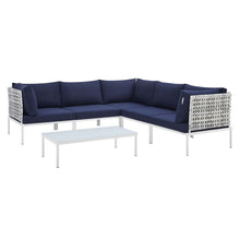 Load image into Gallery viewer, Harmony 6-Piece Sunbrella¨ Basket Weave Outdoor Patio Aluminum Sectional Sofa Set by Modway