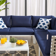 Load image into Gallery viewer, Harmony 6-Piece Sunbrella¨ Basket Weave Outdoor Patio Aluminum Sectional Sofa Set by Modway