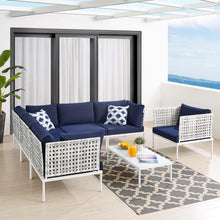 Load image into Gallery viewer, Harmony 7-Piece Sunbrella¨ Basket Weave Outdoor Patio Aluminum Sectional Sofa Set by Modway