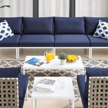 Load image into Gallery viewer, Harmony 8-Piece Sunbrella¨ Basket Weave Outdoor Patio Aluminum Sectional Sofa Set by Modway
