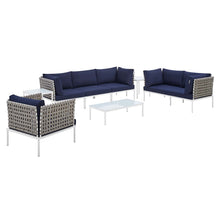 Load image into Gallery viewer, Harmony 8-Piece Sunbrella¨ Basket Weave Outdoor Patio Aluminum Seating Set by Modway