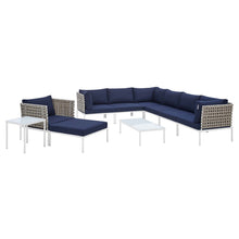 Load image into Gallery viewer, Harmony 10-Piece Sunbrella¨ Basket Weave Outdoor Patio Aluminum Sectional Sofa Set by Modway