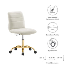 Load image into Gallery viewer, Ripple Armless Performance Velvet Office Chair by Modway