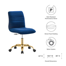 Load image into Gallery viewer, Ripple Armless Performance Velvet Office Chair by Modway