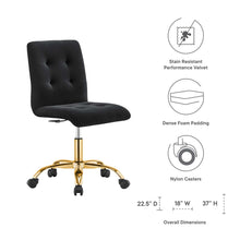 Load image into Gallery viewer, Prim Armless Performance Velvet Office Chair by Modway