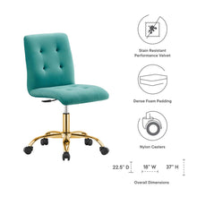Load image into Gallery viewer, Prim Armless Performance Velvet Office Chair by Modway
