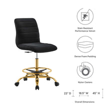 Load image into Gallery viewer, Ripple Armless Performance Velvet Drafting Chair by Modway