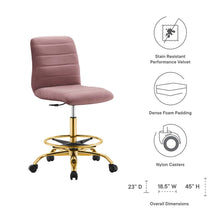 Load image into Gallery viewer, Ripple Armless Performance Velvet Drafting Chair by Modway