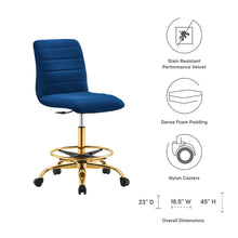 Load image into Gallery viewer, Ripple Armless Performance Velvet Drafting Chair by Modway