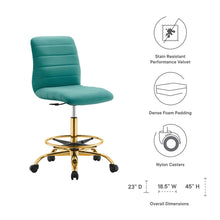 Load image into Gallery viewer, Ripple Armless Performance Velvet Drafting Chair by Modway