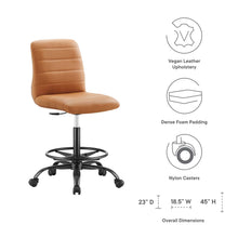 Load image into Gallery viewer, Ripple Armless Vegan Leather Drafting Chair by Modway