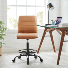 Load image into Gallery viewer, Ripple Armless Vegan Leather Drafting Chair by Modway