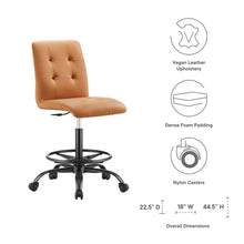 Load image into Gallery viewer, Prim Armless Vegan Leather Drafting Chair by Modway