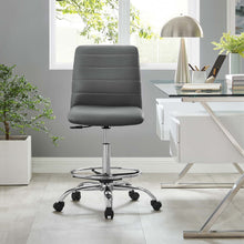 Load image into Gallery viewer, Ripple Armless Vegan Leather Drafting Chair by Modway