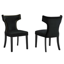 Load image into Gallery viewer, Curve Performance Velvet Dining Chairs Set of 2 by Modway