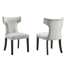 Load image into Gallery viewer, Curve Performance Velvet Dining Chairs Set of 2 by Modway