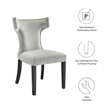 Load image into Gallery viewer, Curve Performance Velvet Dining Chairs Set of 2 by Modway