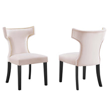 Load image into Gallery viewer, Curve Performance Velvet Dining Chairs Set of 2 by Modway