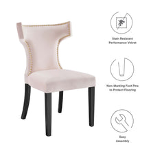 Load image into Gallery viewer, Curve Performance Velvet Dining Chairs Set of 2 by Modway
