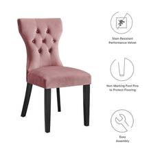 Load image into Gallery viewer, Silhouette Performance Velvet Dining Chairs Set of 2 by Modway