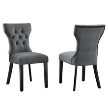 Load image into Gallery viewer, Silhouette Performance Velvet Dining Chairs Set of 2 by Modway