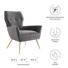 Load image into Gallery viewer, Renata Button Tufted Performance Velvet Armchair by Modway