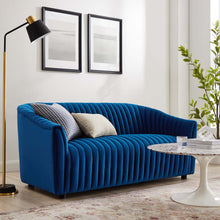Load image into Gallery viewer, Announce Performance Velvet Channel Tufted Loveseat by Modway