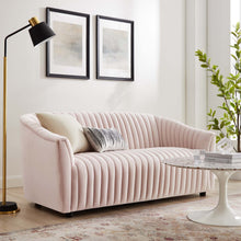 Load image into Gallery viewer, Announce Performance Velvet Channel Tufted Loveseat by Modway
