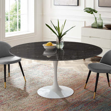 Load image into Gallery viewer, Lippa 60" Round Faux Marble Dining Table by Modway