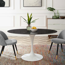 Load image into Gallery viewer, Lippa 54" Oval Faux Marble Dining Table by Modway