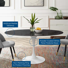 Load image into Gallery viewer, Lippa 60" Oval Faux Marble Dining Table by Modway