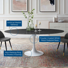 Load image into Gallery viewer, Lippa 78" Oval Faux Marble Dining Table by Modway