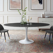 Load image into Gallery viewer, Lippa 78" Oval Faux Marble Dining Table by Modway