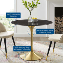 Load image into Gallery viewer, Lippa 36" Round Faux Marble Dining Table by Modway