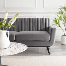 Load image into Gallery viewer, Engage Channel Tufted Performance Velvet Loveseat by Modway