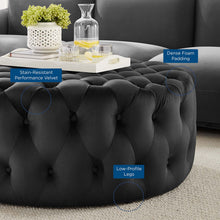 Load image into Gallery viewer, Amour Tufted Button Large Round Performance Velvet Ottoman by Modway