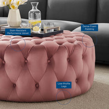 Load image into Gallery viewer, Amour Tufted Button Large Round Performance Velvet Ottoman by Modway
