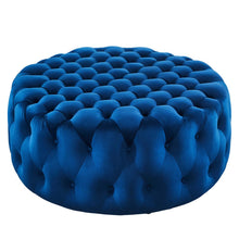 Load image into Gallery viewer, Amour Tufted Button Large Round Performance Velvet Ottoman by Modway