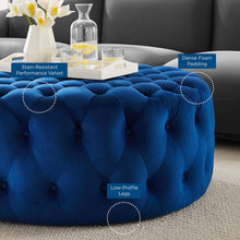 Load image into Gallery viewer, Amour Tufted Button Large Round Performance Velvet Ottoman by Modway