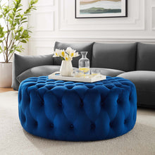 Load image into Gallery viewer, Amour Tufted Button Large Round Performance Velvet Ottoman by Modway
