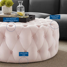 Load image into Gallery viewer, Amour Tufted Button Large Round Performance Velvet Ottoman by Modway