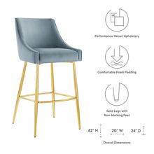 Load image into Gallery viewer, Discern Performance Velvet Bar Stool by Modway